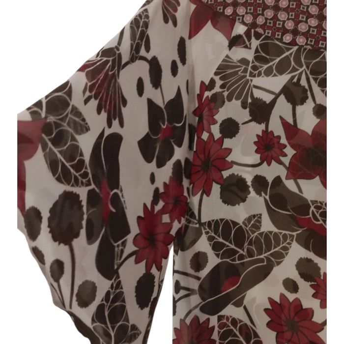 Tunika sukienka mgiełka w kwiatowy wzór cienka - L 40