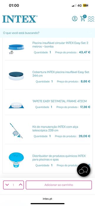 Pack piscina desmontável 2 metros 5 acessórios de manutenção