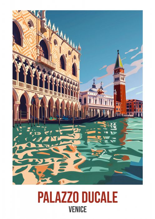 Plakat 64x90cm Palazzo Ducale, Venice