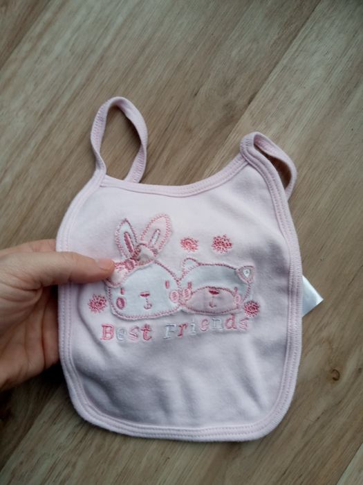 Śliniaczek dziewczęcy niemowlęcy różowy