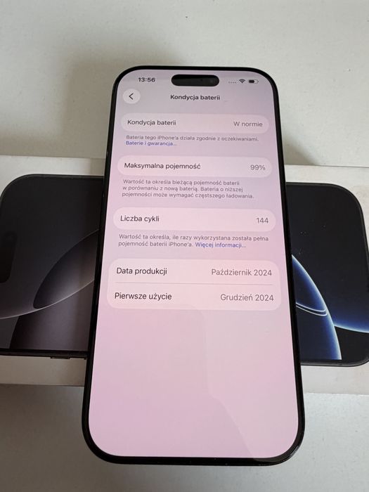 Bateria 99% iPhone 16 Pro 256gb Black Titanium