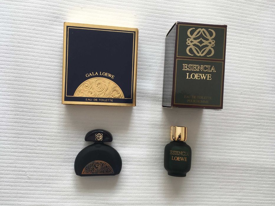 Miniaturas de Perfume Loewe e Moschino.