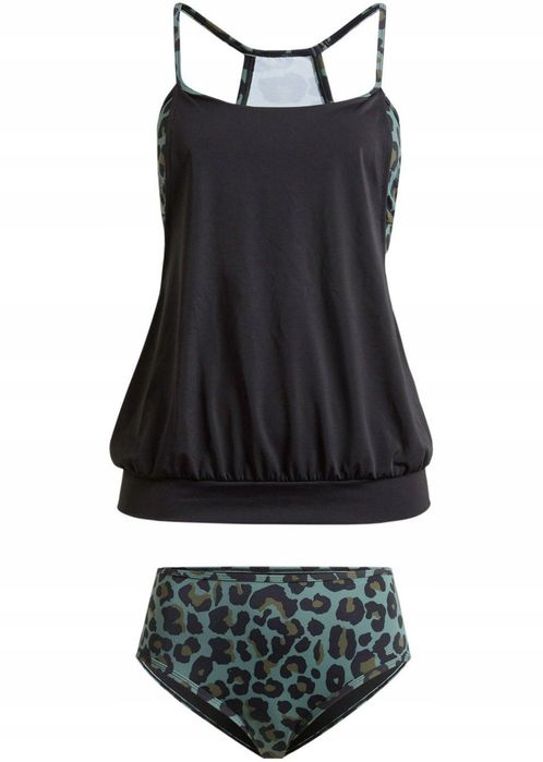 B.P.C Tankini 2w1 z budowanym topem moro i figami w komplecie ^44