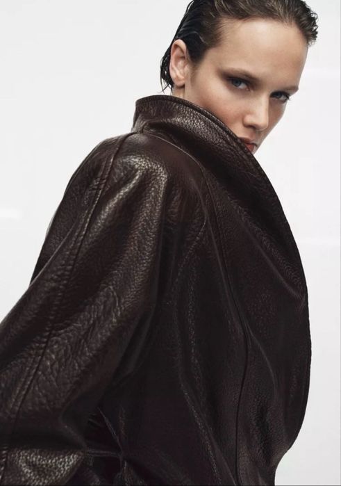Косуха шкіряний тренч zara