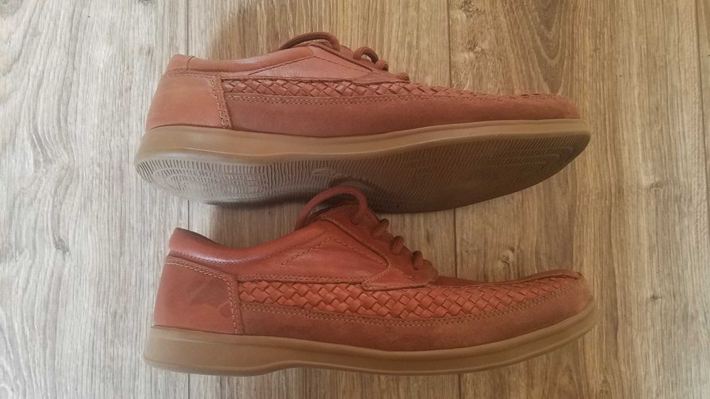 Buty CLARKS Superlight 41/42 26.5cm Skórzane* półbuty z plecionką Skóra* brązowe stan BDB