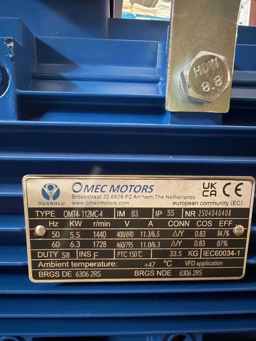 Silnik trójfazowy 112MC-4 5,5 kW, 1440 obr/min, 28 mm B3