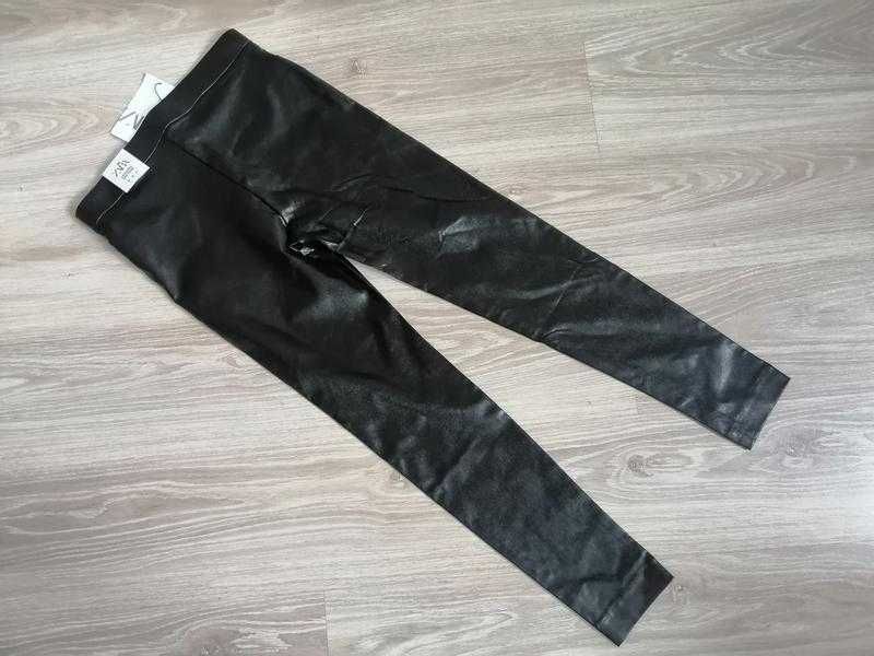 Zara лосины m напыление с эффектом воска, как латекс
