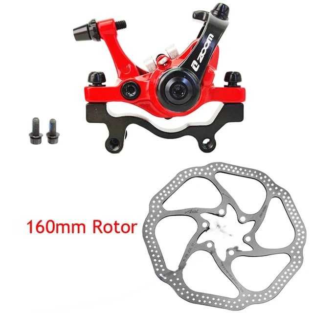 Калипер тормоз ZOOM F180/R160 с двумя активными колодками КРАСНЫ