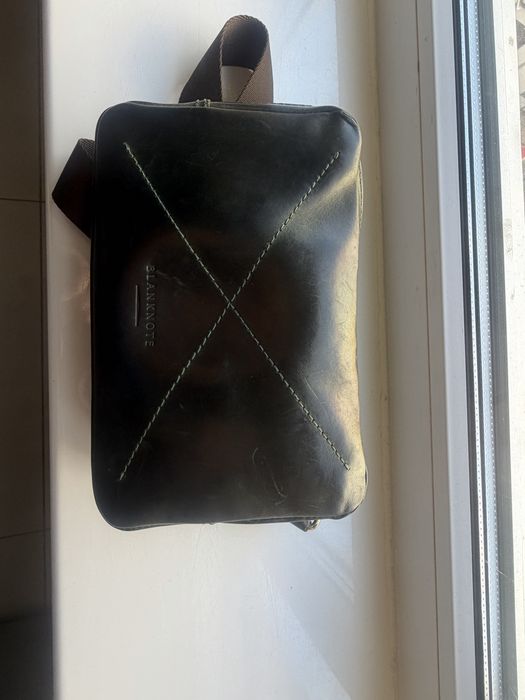 Шкіряна поясна сумка Blanknote Dropbag Mini зелена