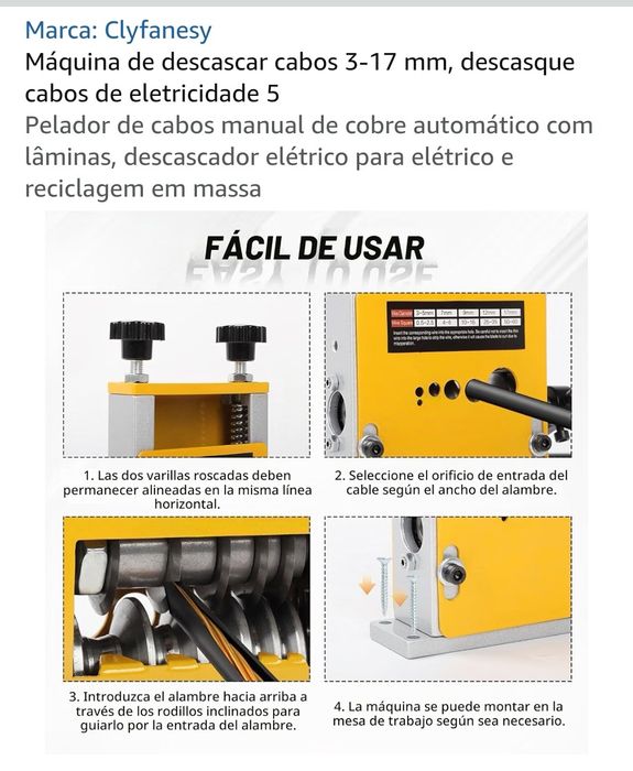 Máquina descascar cabos