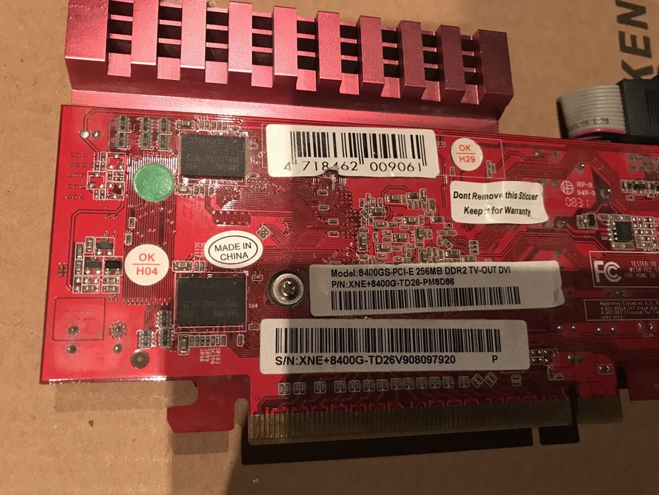 Retro Karta graficzna 8400gs pci-e 256mb ddr2 tv-out dvi