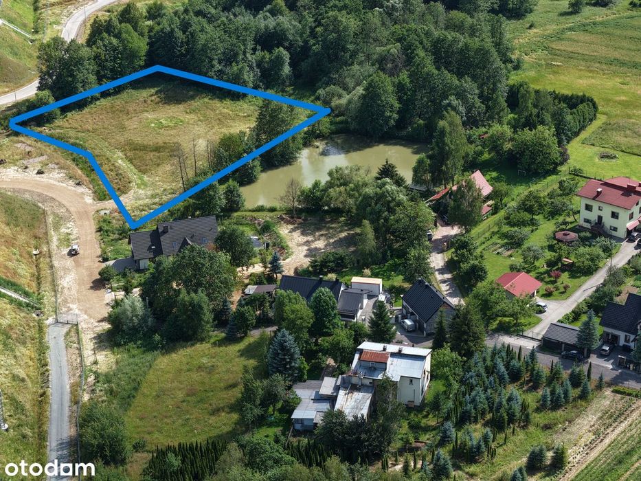Duża działka Budowlana 39a , rzeczka , las , staw , media , Bielsko B