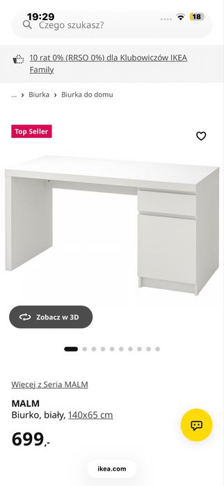 Biurko biale z ikea