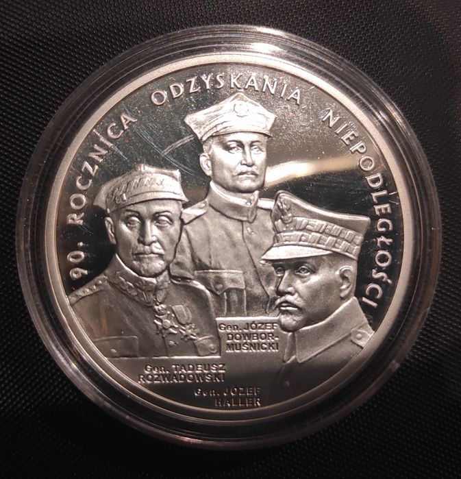 Moneta srebrna 90. Rocznica odzyskania niepodległości 20zł