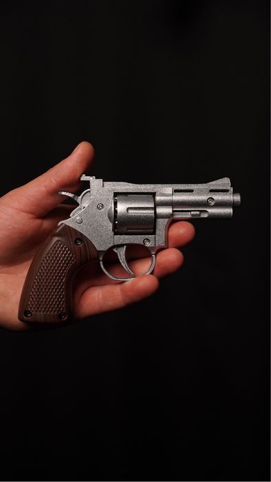 Іграшковий револьвер на пістонах Colt Cobra металевий, сріблястий (пугач)