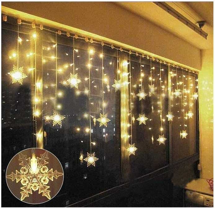 Kurtyna świetlna ze śnieżynkami 3.5m 96LED OAICIA