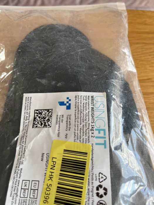 USINGFIT Obciążniki Na Nadgarstki I Kostki 2x1kg Z Pętlą Na Kciuk