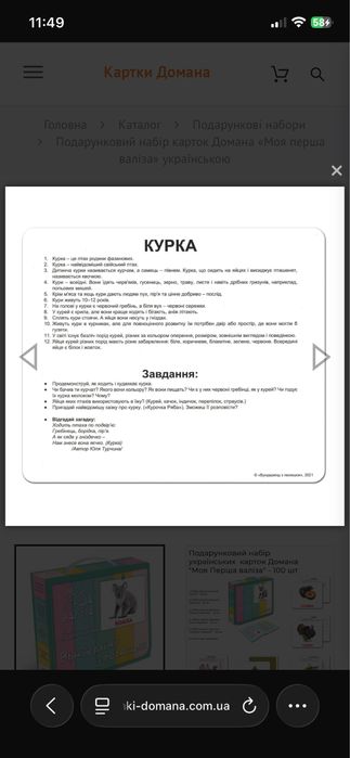 Набір карток Домана для дітей, великих(19,5на16,5см)