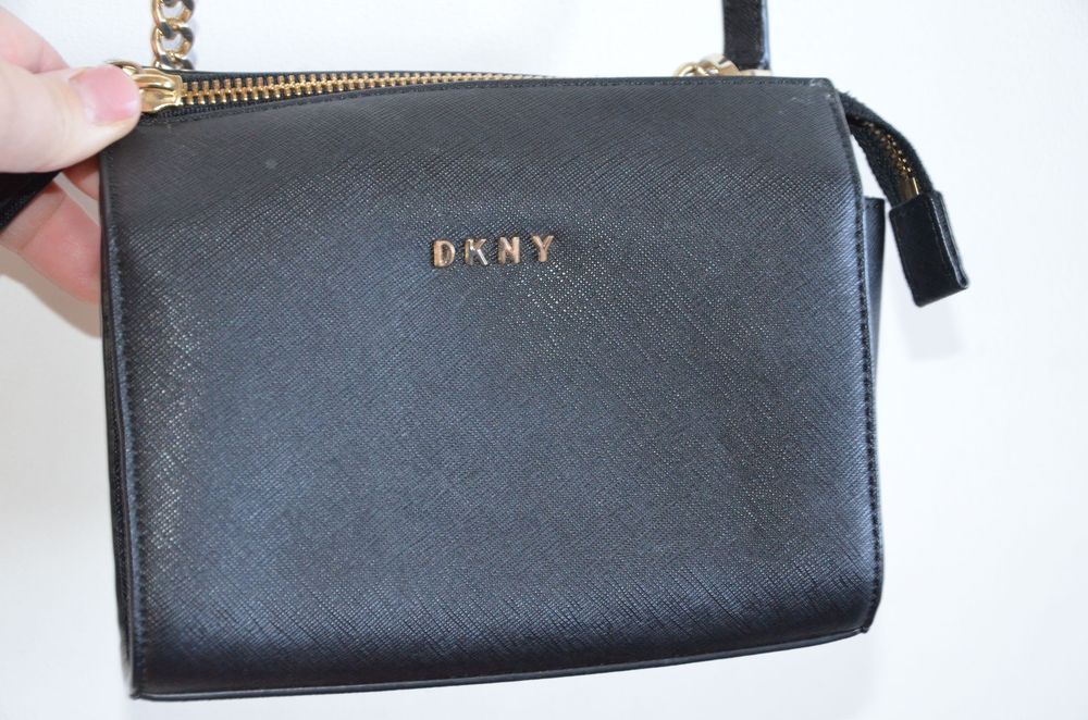 skórzana Torebka DKNY czarna na ramię