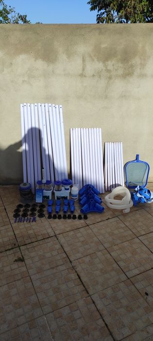 Conjunto piscina 4x2,11x0,81m EXTRAS e BOMBA SUBMERSÍVEL, LER DESCRIÇÃ