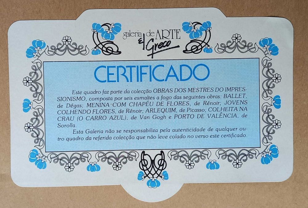 Vende-se 2 quadros Renoir e 1 Van Gogh