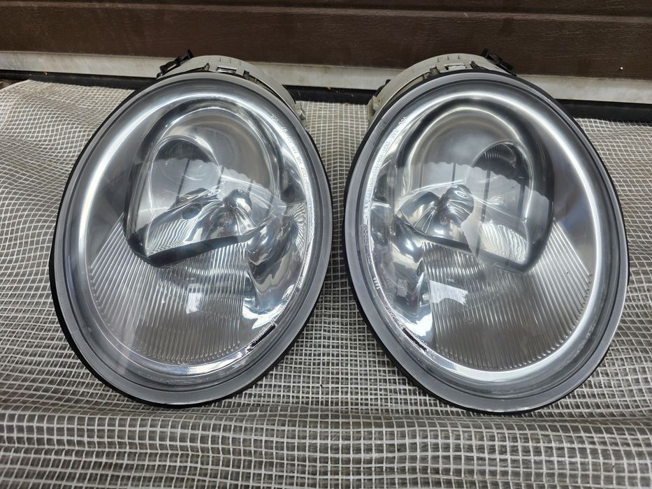 VW Volkswagen neu Beetle 1998-2005 rok reflektor lampa przód Europa Komplet prawa lewa żarowki silniczki wysyłka Tyc wersja europejska Garbus