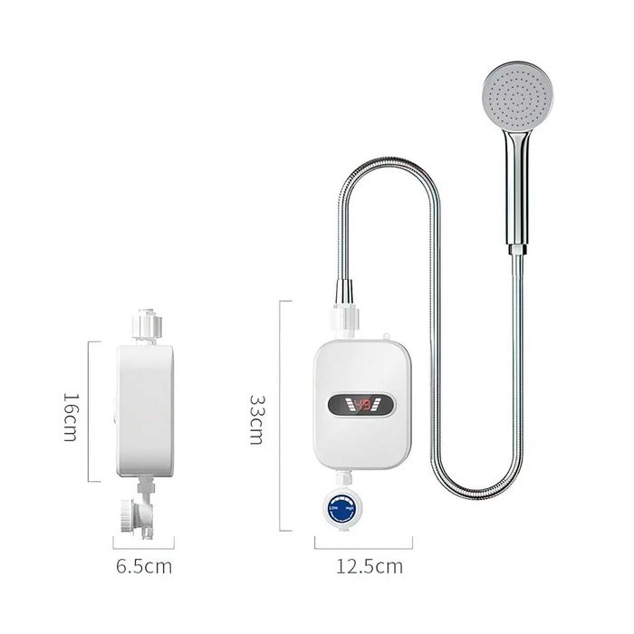 Проточный водонагреватель Delimano RX-021 с душем и экраном, 3500 Вт