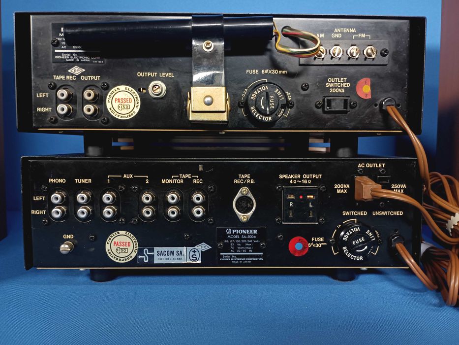 Pioneer SA-500 + TX-500 + colunas Sanyo SX-088