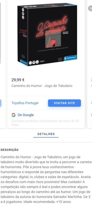 Jogo de tabuleiro O Caminho do Humor