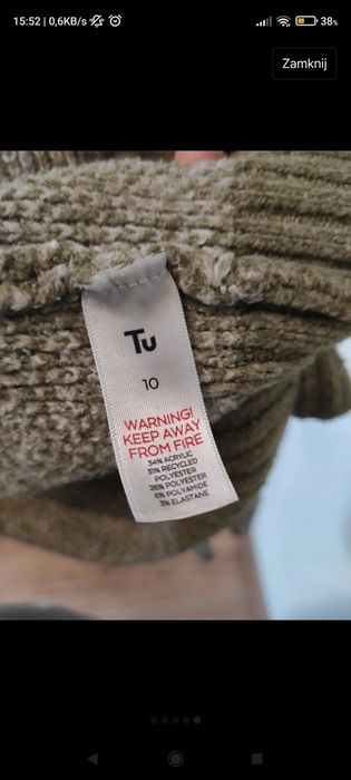 Zapinany elastyczny sweterek w kratkę TU