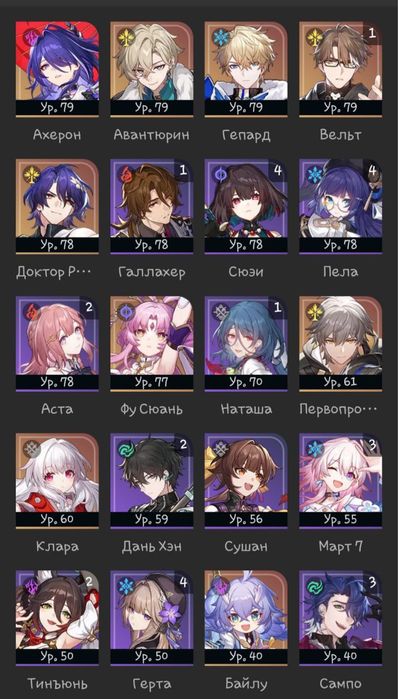 Аккаунт 64 рівеня в Honkai: Star Rail