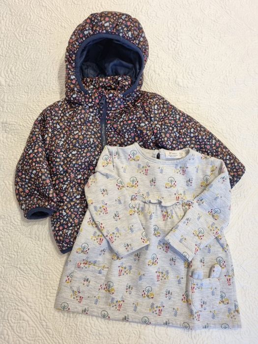 Conjunto casaco e vestido criança