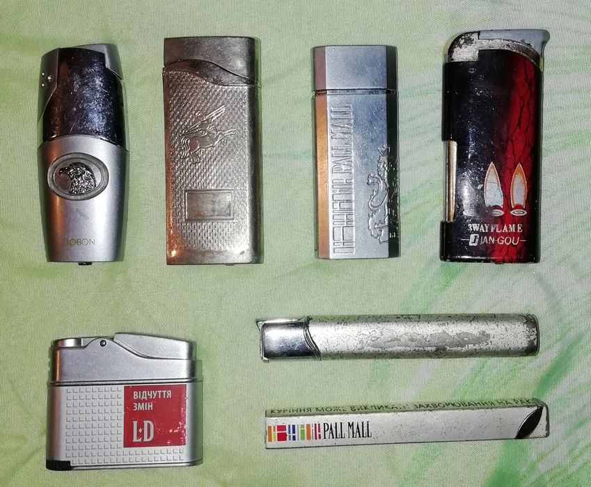 Зажигалки. Одним лотом. Jobon, pall mall, Ld,