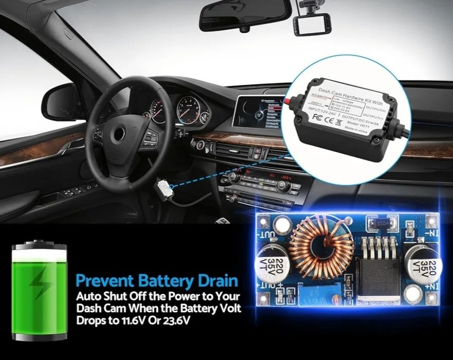 Zestaw Hardwire 24h USB-C do Dashcam - Ochrona Przed Rozładowaniem