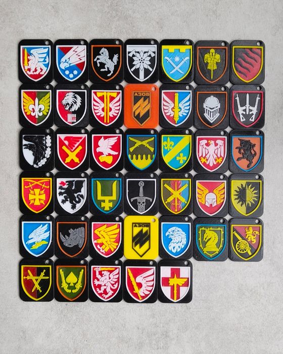 Брелоки з шевронами бригад ЗСУ надруковані на 3д принтері petg