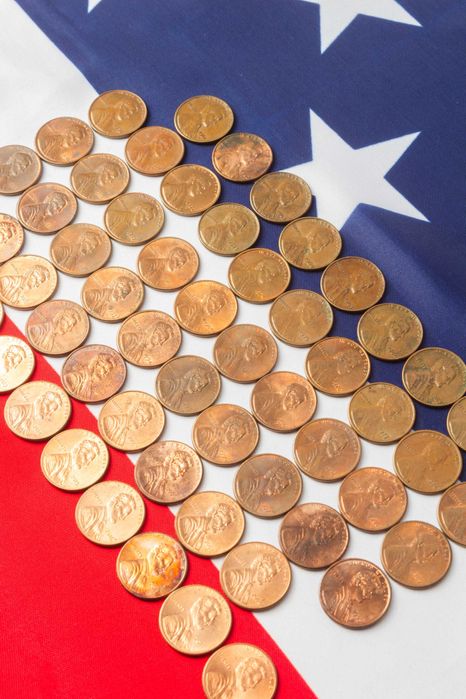 Лот монет США 1 цент (Линкольн пенни), погодовка 1961-2022. 61 монета.