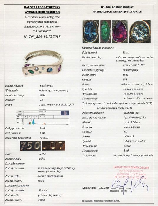 Boski Złoty Pierścionek - 18K - 5,46g - DIAMENTY - KRAKÓW