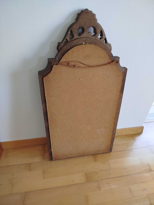 Antigo e elegante Espelho, madeira maciça