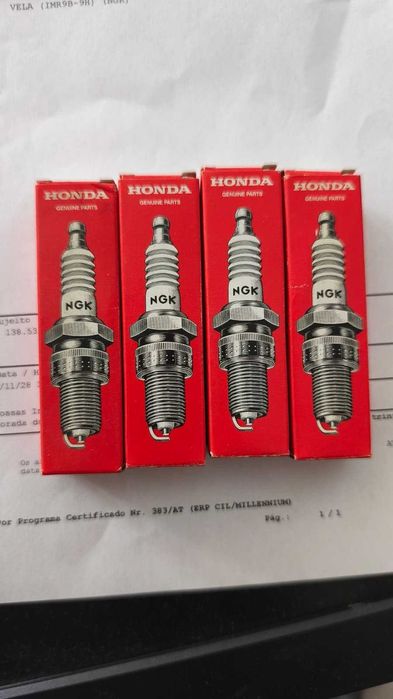 4 velas NGK IMR9B-9H com fatura da honda - completamente NOVAS