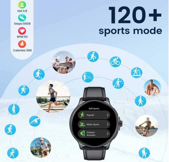 SMARTWATCH  Wodoodporny IP68 Czarny