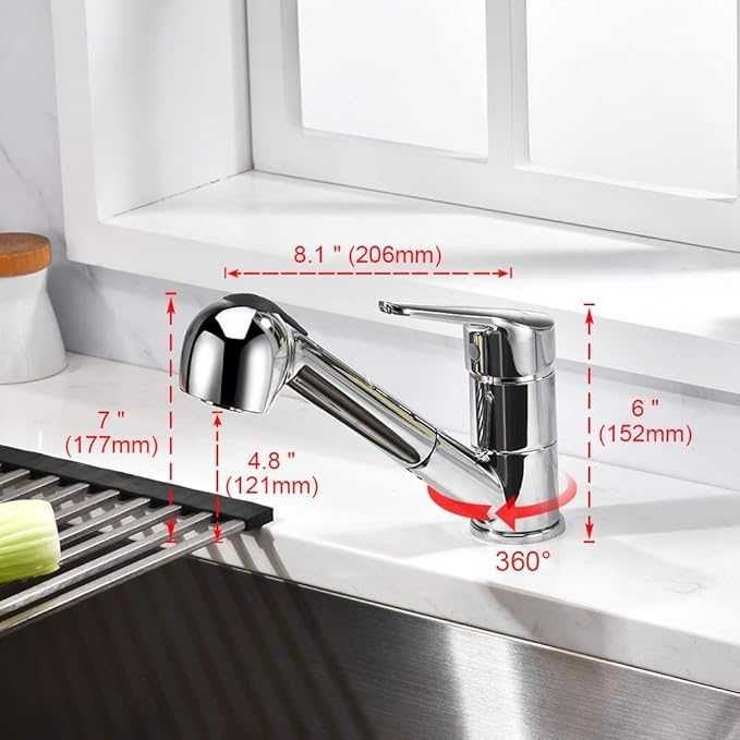 Nowa bateria kuchenna Ibergrif Roma M14550 mosiężna pull-out srebrna chromowana