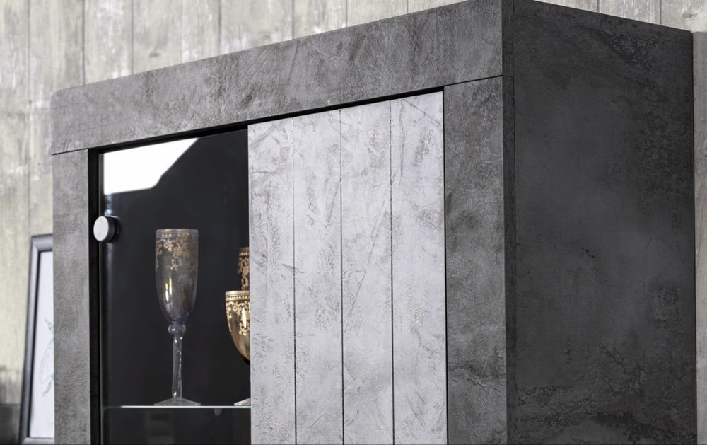 Estante TV URBINO - Cor: Betão Escuro e Betão Claro