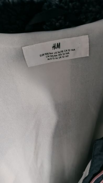 Dziewczęca kurtka z misia jesienna H&M roz 158/164 zadbana