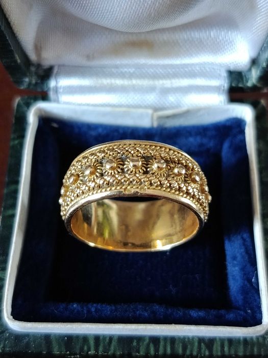 Anel Ouro Português Contrastado 19,2 Qt 7,6 gr Tamanho 16