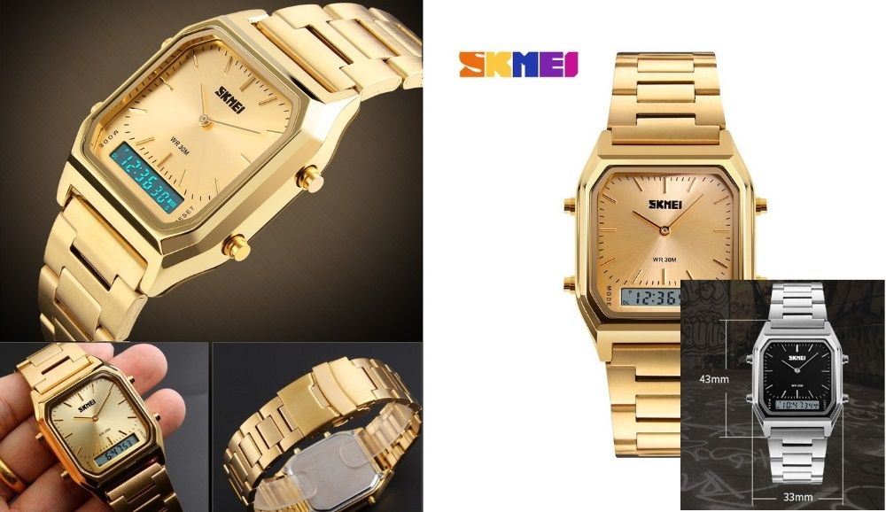 Elegancki ZEGAREK MĘSKI SKMEI Bransoleta Stal 304