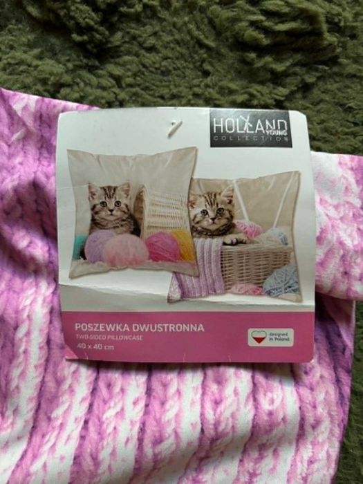 Poszewka na poduszkę dwustronna z kotkiem nowa Holland Young 40x40 cm