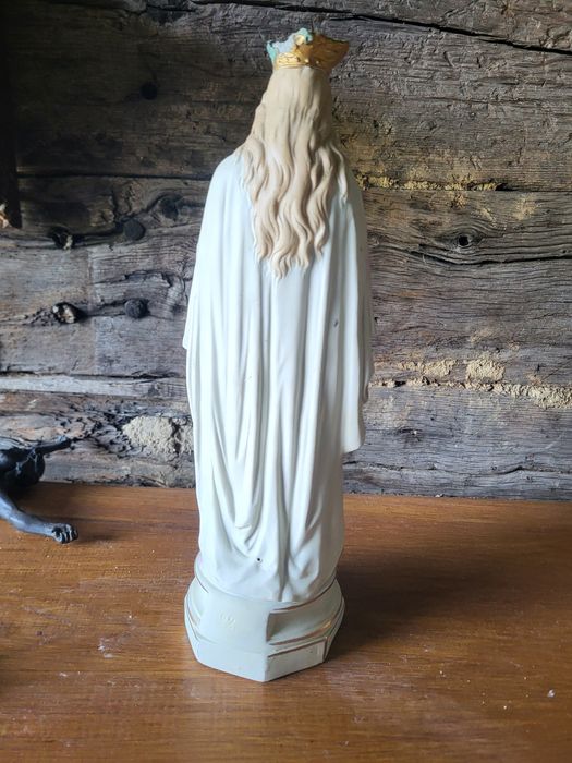 Biskwit stara figurka Maryja Królowa porcelana