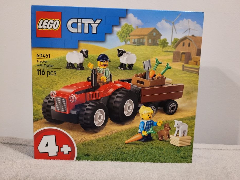 LEGO City 60461 Czerwony traktor z przyczepą i owcą