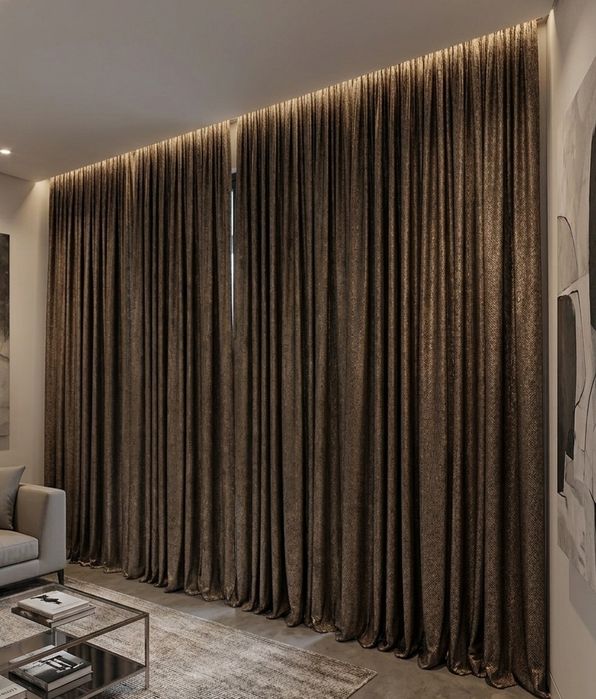 Cortinas castanhas
