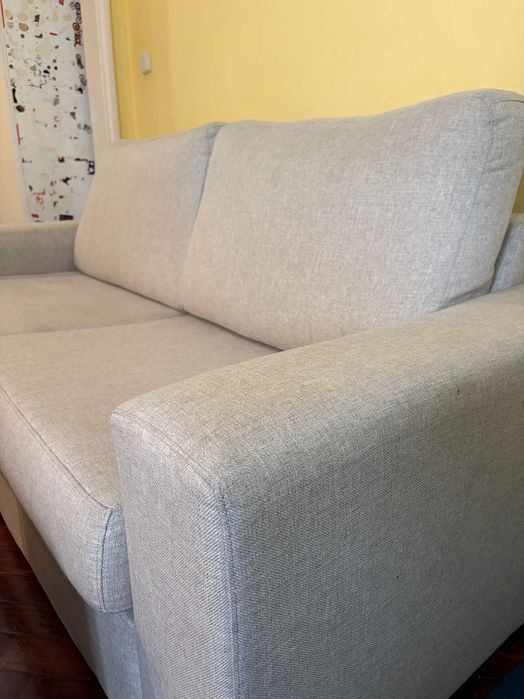 Sofa cinzento c/ pufe